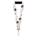 Buckle-Down Lanyard Aladdin Jasmine Palace Pose with Script and Flowers White, Aladdin Jasmine, 22" x 1"