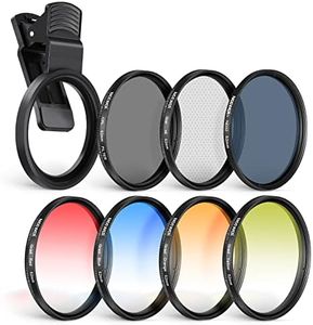 NEEWER 52mm Lens Filter Kit with Phone Lens Clip, CPL, ND32, 6 Point Star Filter, Graduated Filters (4 Colors), Compatible with iPhone 15 14 Pro Max 13 12 11 & Canon Nikon Sony Cameras