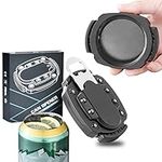 Can Opener Manual Beer Hand Held Safety Easy Camping Side Cut Can Openers Cover Smooth Edge, with Bottle Opener Black