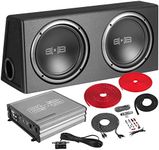 BELVA BPKG210v2 1000W Dual 10" Car Subwoofer with Ported Enclosure, Monoblock Amplifier, Wiring Kit and Remote Bass Knob