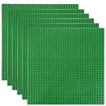 LP Design Brick Base Plates | Base Plate 100% Compatible with Major Building Brick Brands | 10" x 10" Premium Pack of 6 Baseplates | Green Platforms | Tiles for Tables, Trays or Floor