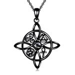 Witches Knot Necklace Sterling Silver Witch Knot Pendant Necklace Witches Knot Jewelry Gifts for Women