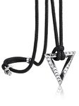 Bandmax Mens Pendant Necklace Viking Mobius Triangle Charm with Adjustable Leather Rope Chain Wax Rope Chain for Men Viking Amulet Jewelry