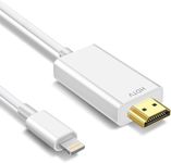 [MFi Certified] Lighting to HDMI Adapter for iPhone to TV, iPhone to hdmi Adapter Compatible with iPhone/iPad, 1080P Digital AV Sync Screen Connector on HDTV/Monitor/Projector, Plug and Play-3.3Feet