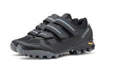 Tommaso Vertice Men's Mountain Bike Shoes - Compatible with SPD Cleats, Gravel, and MTB Shoes for Men, with Durable Vibram Sole NO Cleats, Black - Velcro, 12