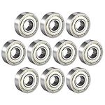 sourcing map 608ZZ Deep Groove Ball Bearing Double Shield 608-2Z 80018 8mm x 22mm x 7mm High Carbon Steel Z1 Bearings (Pack of 10)