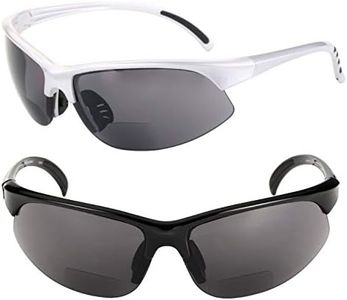 2 Pair of Polarized Bifocal Sunglasses Sport Wrap Sunglasses for Men and Women Size: Medium