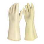 7Shield 11000 KVA Safety Electrical Insulated Latex Rubber Seamless Handle Gloves 14 inch (355mm, Yellow) Pack of 1 Pair