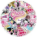 Cheerleader Stickers Pack, 50PCs, Vinyl Decals, Pink Cheering Girl Stickers for Hydro Flask, Laptop, Water Bottle, Stickers for Kids, Toddlers, Teens, Girls(Cheer Cheer)