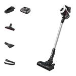 Bosch BCS612GB Unlimited 6 ProHome Cordless Stick Vacuum Cleaner, Ultra Lightweight Design, Suitable for All Floor Types, 2 x Interchangeable 18V Batteries, 60 Minutes Run Time, White