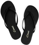 Flat Leather Flip Flops for Women, 
