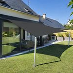 Sunnylaxx 2x3m Rectangle Shade Sail, Anthracite Waterproof Sun Shades Outdoor Canopy 95% UV Block Water Resistant Sunshade for Patio, Garden, Backyard