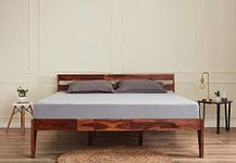 Wakefit King Sheesham Bed Without Storage - (Natural)