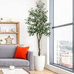 Cachpib 7FT Artificial Olive Tree Ornaments for Modern Home Office Living Room Floor Bedroom Balcony Corner Office Decor Fake Potted Olive Tree