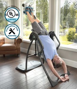 Teeter FitSpine LX9 Inversion Table – Deluxe Back Pain Relief, Grey