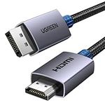 UGREEN 4K Displayport to HDMI Cable 9.9FT Uni-Directional Braided DP to HDMI Lead Aluminium Male to Male Multi-Screen Gaming Compatible with Monitor, Projector, HDTV, Dell Laptop, HP, AMD, NVIDIA (3M)
