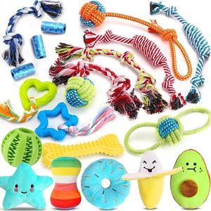Leipple 20 Pack de Luxe Puppy Chewing Toys, Mignon Puppy Toys et Cordes Puppy Chewing Toys, Jouets interactifs pour Chiens et Jouets pour Chiots grinçants (style1)
