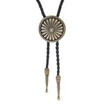 COOLLA Bolo tie- Handmade Western Cowboy Black Vintage Turquoise Pendant for Women,Men (Bronze)