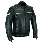 INTAN Safety with Style Mens Motorcycle Armored (Natural Grain) Leather Jacket IN-4026, Black, Medium