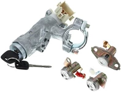 Partuto Ignition Switch Lock Cylinder Assembly w/Keys No.6905212340 - for Toyota Corolla 1997-2002 for Toyota RAV4 1998-2000 Metal Silver Tone - Door Lock Cylinder 1 Set