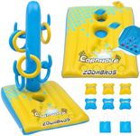 3in1 Cornhole Set with Pool Pong Float, Ring Toss & Pong Balls, Inflatable Pool Toys with Anchor Bags Rope, for Kids Teens Adults and Family