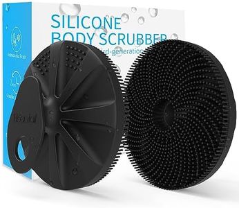 BEAUTAIL Silicone Body Scrubber, Upgrade 3rd Gen Shower Bath Brush, Lather Nicely, Soft Massage Body, More Hygienic Than Traditional Loofah, Gentle Exfoliating for Sensitive Skin, 1 Pack, Black