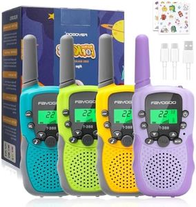 FAYOGOO 4 Pack Walkie Talkies for Kids Long Range 2 Miles, Rechargeable Kids Walkie Talkies with Flashlight, Toys Gifts for 3-12 Year Old Boys Girls,Christmas Birthday Gifts Ideas Present