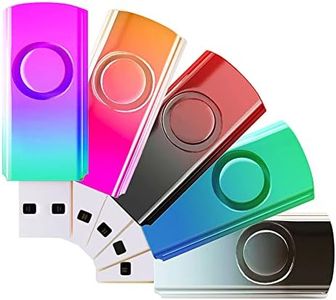 REWBOAT 10 Pack 8GB USB Flash Drives Gradient Color 2.0 Memory Stick Wholesale Bulk Swivel Design Thumb Drive for Data Storage