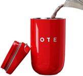 OTE Coffee Travel Mug, Double Walled Coffee Cup 350ml Vacuum Insulated Stainless Steel with Leakproof Lid, Reusable Coffee Cups, BPA-Free, Thermal Mug/to Go Cups for Hot Cold Drinks, Red