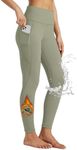 Willit Women's Fleece Lined Leggings High Waisted Winter Thermal Yoga Running Pants with Pockets Sage Green L