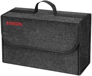Einesin Sac de Coffre Voiture en Feutre, Organisateur de Coffre Pliable, Boite Rangement pour Outils & Entretien - Shopping et Accessoires de Voiture - Avec Velcro (40 * 15 * 25)