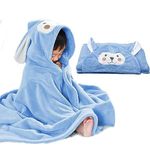 Baby Bath Towel Ultra Soft Hooded Towel Highly Absorbent Bathrobe Blanket Toddlers Shower Gifts for Boys Girls-Extra Large 27.5" x 55" (Blue-R)