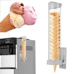 16'' Resturant Ice Cream Cone Dispenser (Commercial), Fit for Most Cone & Waffle Cone on Market, Self Adhesive Wall Mount Cone Holder for Coffee Dounut Store Ice Cream Machine, Easy to Clean (1PCS)