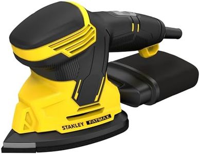STANLEY FATMAX | 120W Detail Sander - Up to 14,000OPM, Dust Collection System, Dust sealed switch, 1xDust Canister, 2xMesh Sheets, 1xMesh Finger Sheet, 1xDiamond Tip, 1xFinger Attachment Softbag