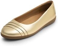 DREAM PAIRS Womens Comfortable Ballet Flats, Business Office Dress Shoes, Dressy Round Toe Slip On Work Flats, Gold, Size 6.5 Sdfa2306w