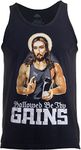 Ann Arbor T-shirt Co. Hallowed Be Thy Gains | Funny Muscle Jesus Weight Lifting Workout Humor Tank Top-(Adult,XL) Black