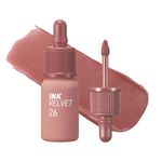 Peripera Ink the Velvet Lip Tint | High Pigment Color, Longwear, Weightless, Not Animal Tested, Gluten-Free, Paraben-Free | 0.14 fl oz (026 WELL-MADE NUDE)