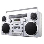 Retro Vintage Cassette Boombox with CD/USB/Bluetooth/AUX | Hi-Fi Stereo Sound, Headphone Jack | Portable Multiplayer for Home & Beach