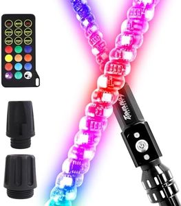 Tavaray 3FT Boat Navigation Lights, Nav Lights for Boats with 600+ Dynamic RGB Patterns, Remote Control, 2NM Coast Guard Compliant, 360° Visibility, Boat Stern Light with Top White LED