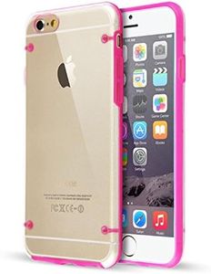 6 Case, iPhone 6 Case, SGM (TM) [Slim Hybrid] Case for iphone 6 4.7 [Clear Case] - iPhone 6 Bumper Case - With SGM (TM) Microfiber Cleaning Cloth (Hot Pink)