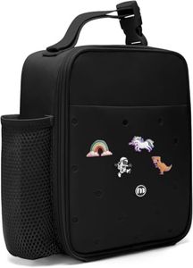MEXS Kids Lunch Bag, DIY＆Insulated Lunch Box for Boys Girls, Toddler Lunch Cooler Bag for School, Double Insulation Portable＆Reusable, Water/Oil-Proof Lining Easy Clean, for Ages 3+ (Unicorn/Dinosaur)