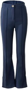 blibean Girls Uniform Pants Kid Girl Bell Bottoms Bootcut Trousers Kid Flare Leggings Chino Pant Fall School Slacks Formal Dress Clothes Size 12-13 Years Dark Blue