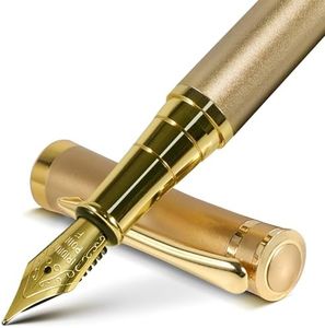 FINTANIX Fountain Pen - Luxury Gold Finish, Fine Nib, Smooth Writing, Complete Set with Ink Cartridges & Converter & Pen Sleeve, Perfect for Professional, Office, Journaling Use, Ideal Gift