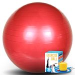 SK Depot™ Exercise Ball 48-55cm (M) Grind Arenaceous Extra Thick Yoga Ball Chair Red