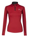 LeMieux Women’s Base Layer Top - Long Sleeve Athletic Thermal Shirts - Equestrian Apparel & Gear for Horseback Riding - (Chilli/UK16)