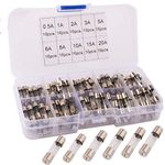 RUNCCI-YUN 160Pcs 5x20mm Glass Tube Fuse, Fast Blow Fuses Set, Quick Blow Glass Fuses Assorted Kit (0.5A 1A 2A 3A 5A 6A 8A 10A 15A 20A)