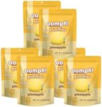 Oomph! Sweets High Fiber Gummies, Anti Bloating Gut Cleansing Alternative to Fiber Supplements, Low Sugar Low Carb Low Calorie Skinny Chewable Candies (Pineapple 6-Pack x 14 pc per 1.8 oz bag)