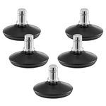 kwmobile Replacement Office Chair Gliders (Set of 5) - 11mm (7/16") Stem Bell Glide Chair Glider Feet Replacements for Castor Wheels - Black