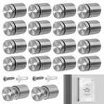 18PCS Standoff Wall Fixings, 19x25mm Stainless Steel Sign Standoff Screws Wall Mount Advertisement Fixings Glass Bolts for Sign Displays, Advertisement, Billboards, Picture Frames & Glass Posters