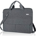 LANDICI Laptop Bag case 17 17.3 inch with Shoulder Strap, Waterproof Computer Sleeve Cover for 17-18 Inch MacBook HP Lenovo Acer Asus Dell Laptop, Slim Briefcase Messenger Bag for Men Women, Grey